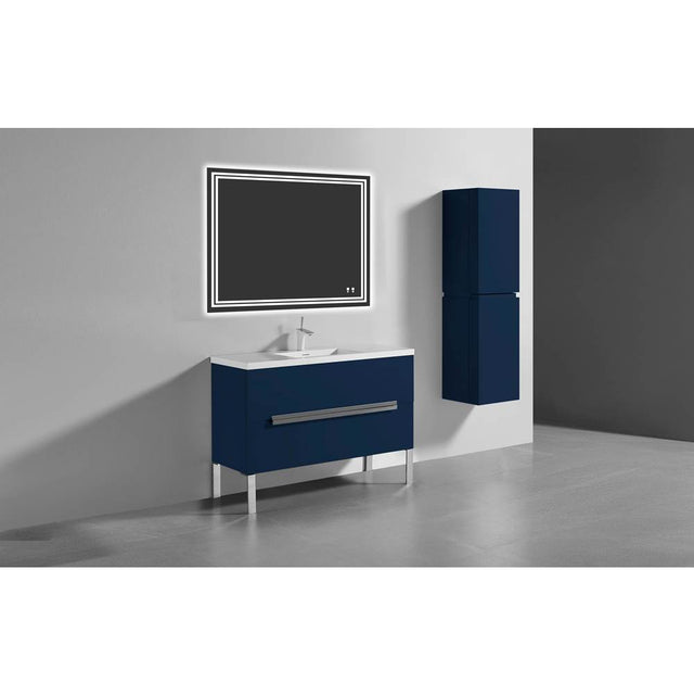 Madeli - Madeli Soho 48C'' Free standing Vanity Cabinet in Sapphire/HW: Matte Black(MB) - Sapphire With Matte Black