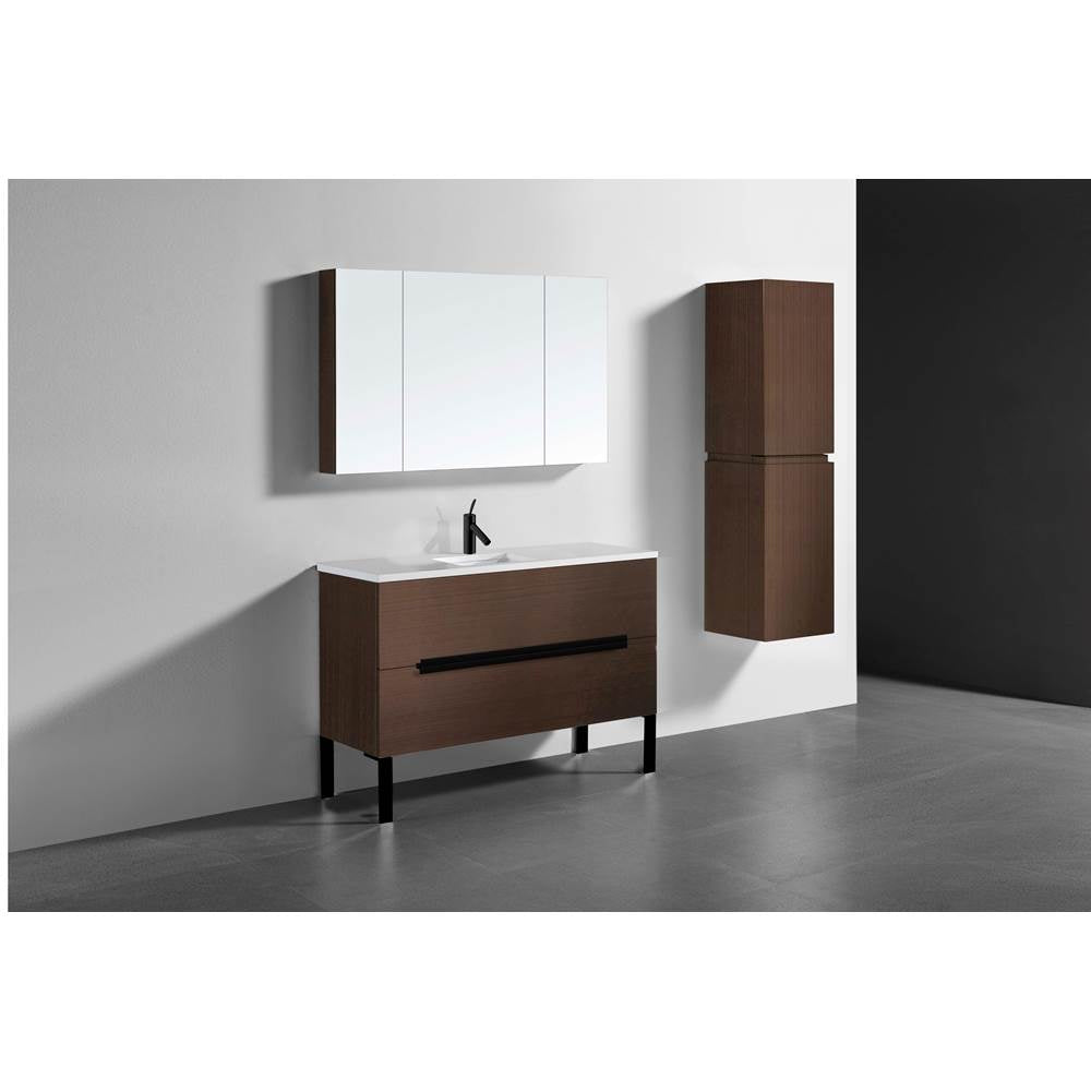Madeli - Madeli Soho 48C'' Free standing Vanity Cabinet in Walnut/HW: Matte Black(MB) - Walnut With Matte Black