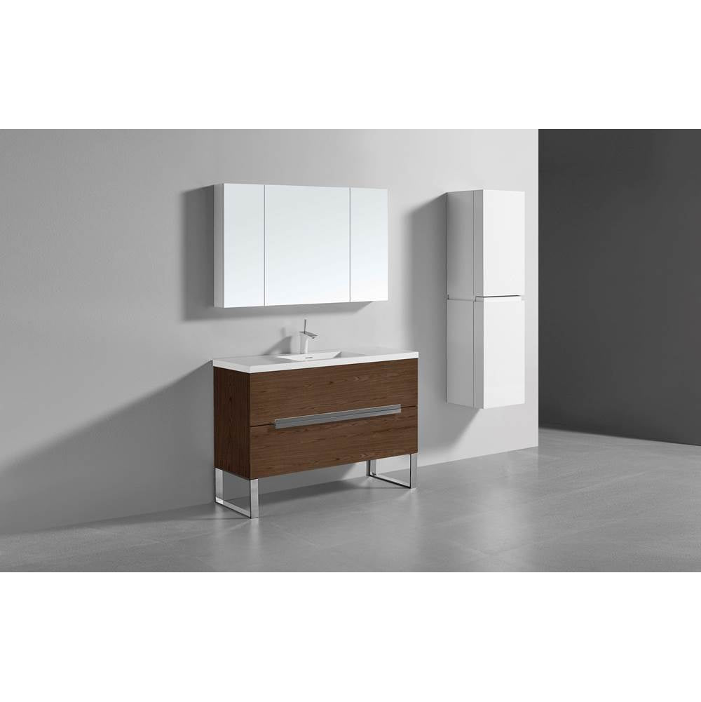 Madeli - Madeli Soho 48C'' Free standing Vanity Cabinet in Brandy/HW: Polished Nickel(PN) - Brandy With Polished Nickel