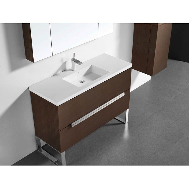 Madeli - Madeli Soho 48C'' Free standing Vanity Cabinet in Walnut/HW: Polished Chrome(PC) - Walnut With Polished Chrome