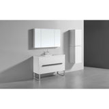 Madeli - Madeli Soho 48C'' Free standing Vanity Cabinet in White/HW: Polished Chrome(PC) - White With Polished Chrome