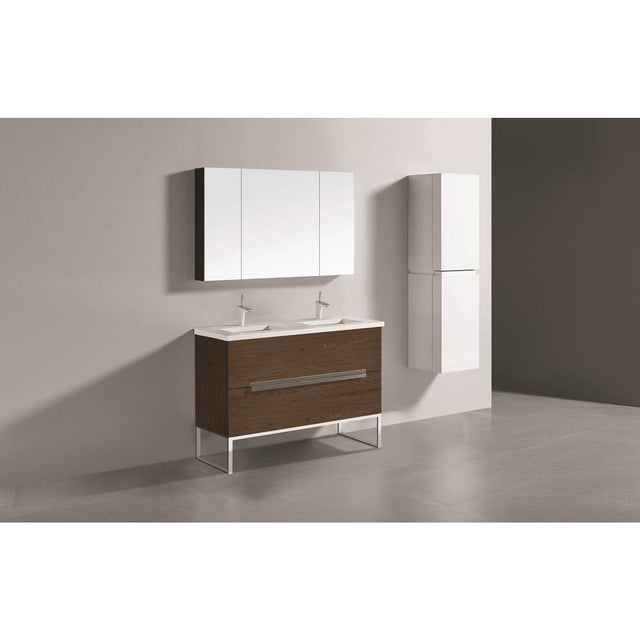 Madeli - Madeli Soho 48D'' Free standing Vanity Cabinet in Brandy/HW: Matte Black(MB) - Brandy With Matte Black