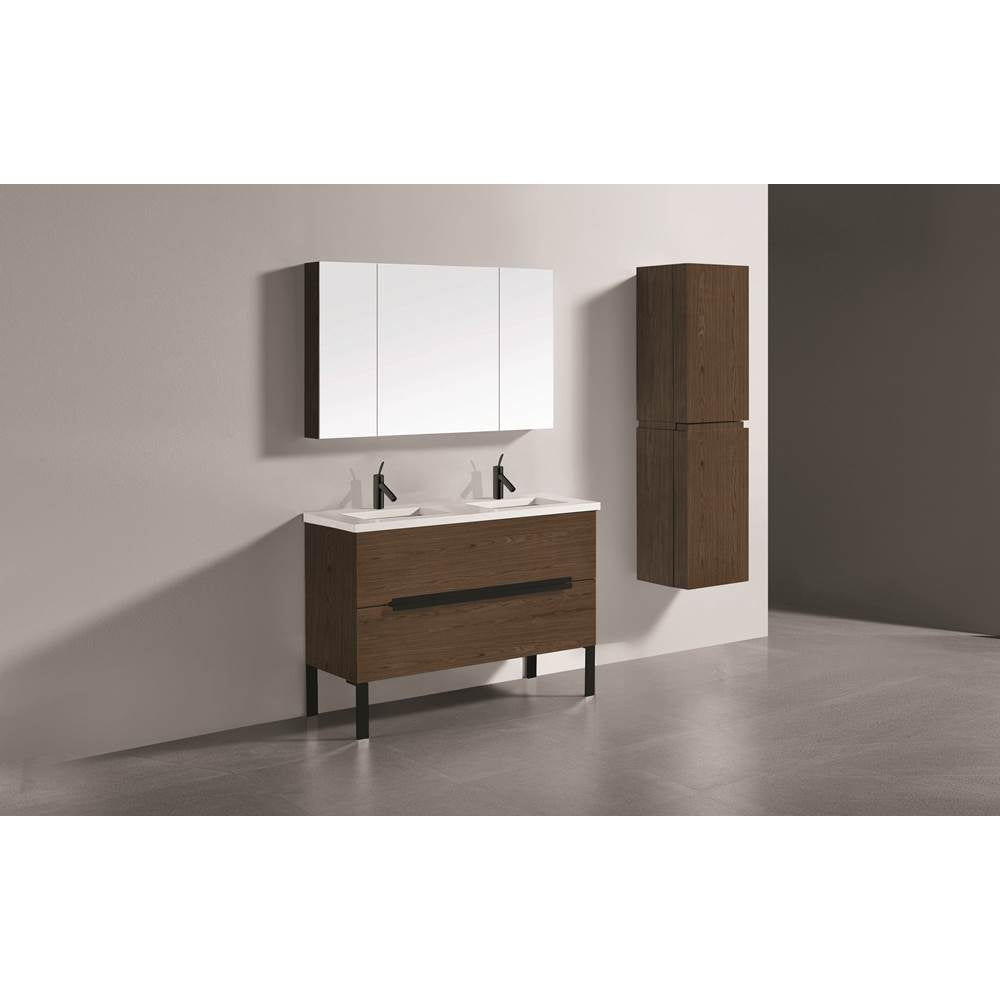 Madeli - Madeli Soho 48D'' Free standing Vanity Cabinet in Brandy/HW: Matte Black(MB) - Brandy With Matte Black