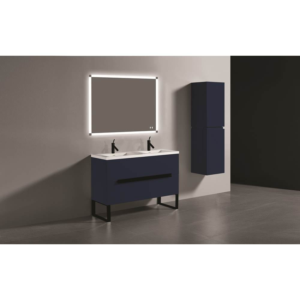 Madeli - Madeli Soho 48D'' Free standing Vanity Cabinet in Sapphire/HW: Brushed Nickel(PN) - Sapphire With Polished Nickel