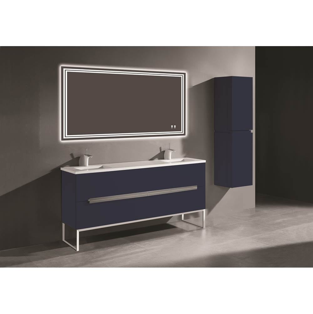 Madeli - Madeli Soho 72'' Free standing Vanity Cabinet in Sapphire/HW: Polished Chrome(PC) - Sapphire With Polished Chrome
