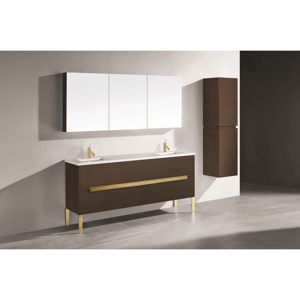 Madeli - Madeli Soho 72'' Free standing Vanity Cabinet in Walnut/HW: Matte Black(MB) - Walnut With Matte Black