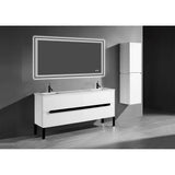 Madeli - Madeli Soho 72'' Free standing Vanity Cabinet in White/HW: Matte Black(MB) - White With Matte Black
