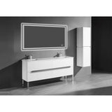Madeli - Madeli Soho 72'' Free standing Vanity Cabinet in White/HW: Polished Chrome(PC) - White With Polished Chrome