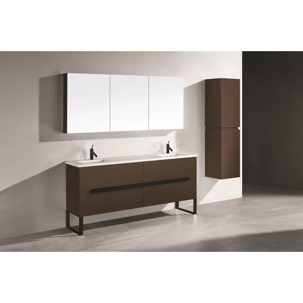 Madeli - Madeli Soho 72'' Free standing Vanity Cabinet in Walnut/HW: Matte Black(MB) - Walnut With Matte Black
