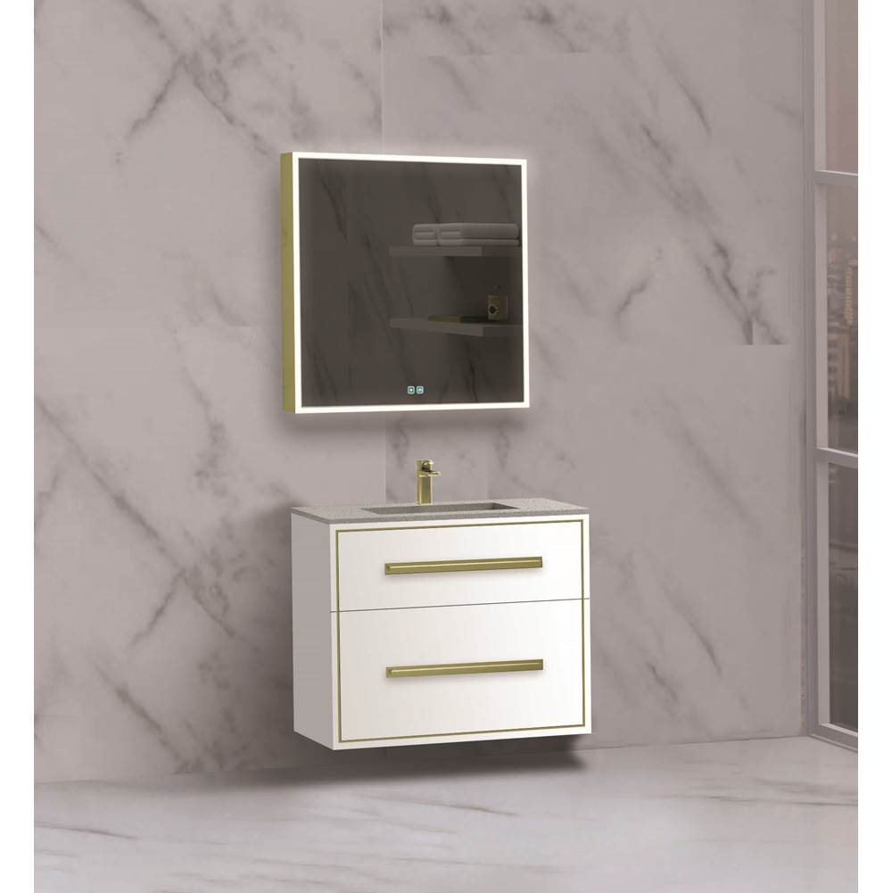 Madeli - Madeli Apogee 30'' Wall hung Vanity Cabinet in White/HW: Matte Black(MB) - White With Matte Black