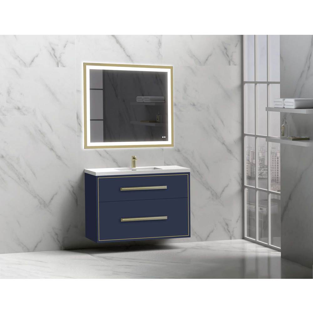 Madeli - Madeli Apogee 42'' Wall hung Vanity Cabinet in Sapphire/HW: Polished Chrome(PC) - Sapphire With Polished Chrome