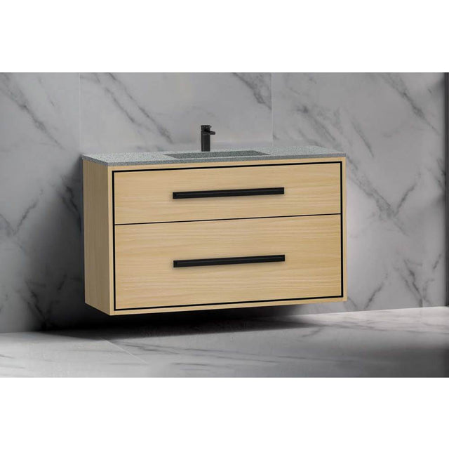 Madeli - Madeli Apogee 48C'' Wall hung  Vanity Cabinet in Natural Oak/HW: Brushed Nickel(BN) - Natural Oak With Brushed Nickel