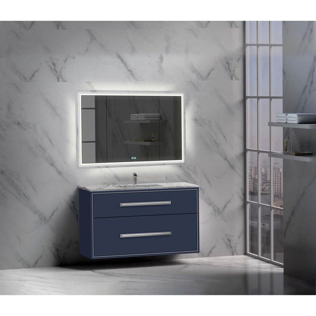 Madeli - Madeli Apogee 48C'' Wall hung Vanity Cabinet in Sapphire/HW: Polished Chrome(PC) - Sapphire With Polished Chrome