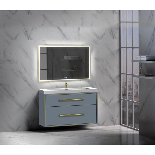 Madeli - Madeli Apogee 48C'' Wall hung Vanity Cabinet in Studio Grey/HW: Brushed Nickel(BN) - Studio Gray With Brushed Nickel