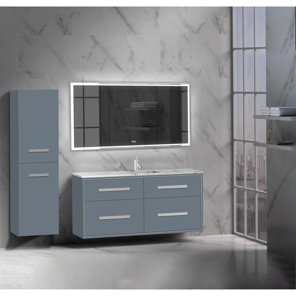 Madeli - Madeli Apogee 60C'' Wall hung Vanity Cabinet in Studio Grey/HW: Brushed Nickel(BN) - Studio Gray With Brushed Nickel