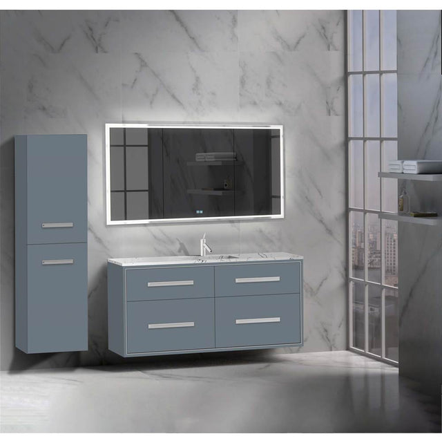 Madeli - Madeli Apogee 60C'' Wall hung Vanity Cabinet in Studio Grey/HW: Brushed Nickel(BN) - Studio Gray With Brushed Nickel