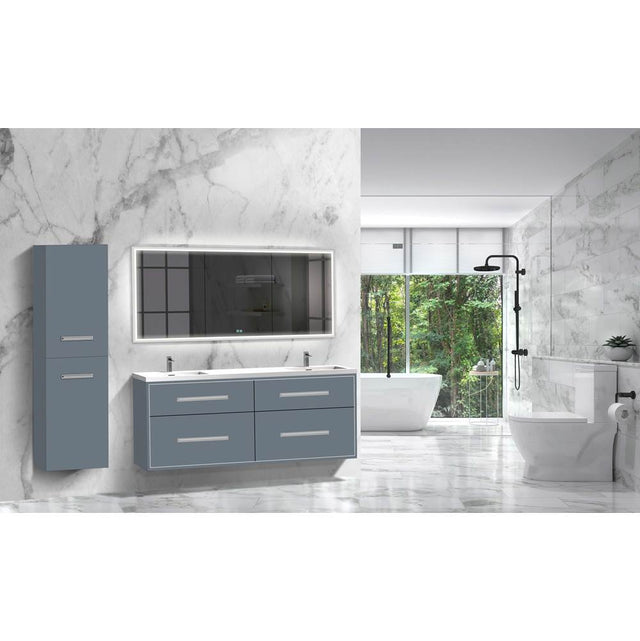 Madeli - Madeli Apogee 72'' Wall hung Vanity Cabinet in Studio Grey/HW: Matte Black(MB) - Studio Gray With Matte Black