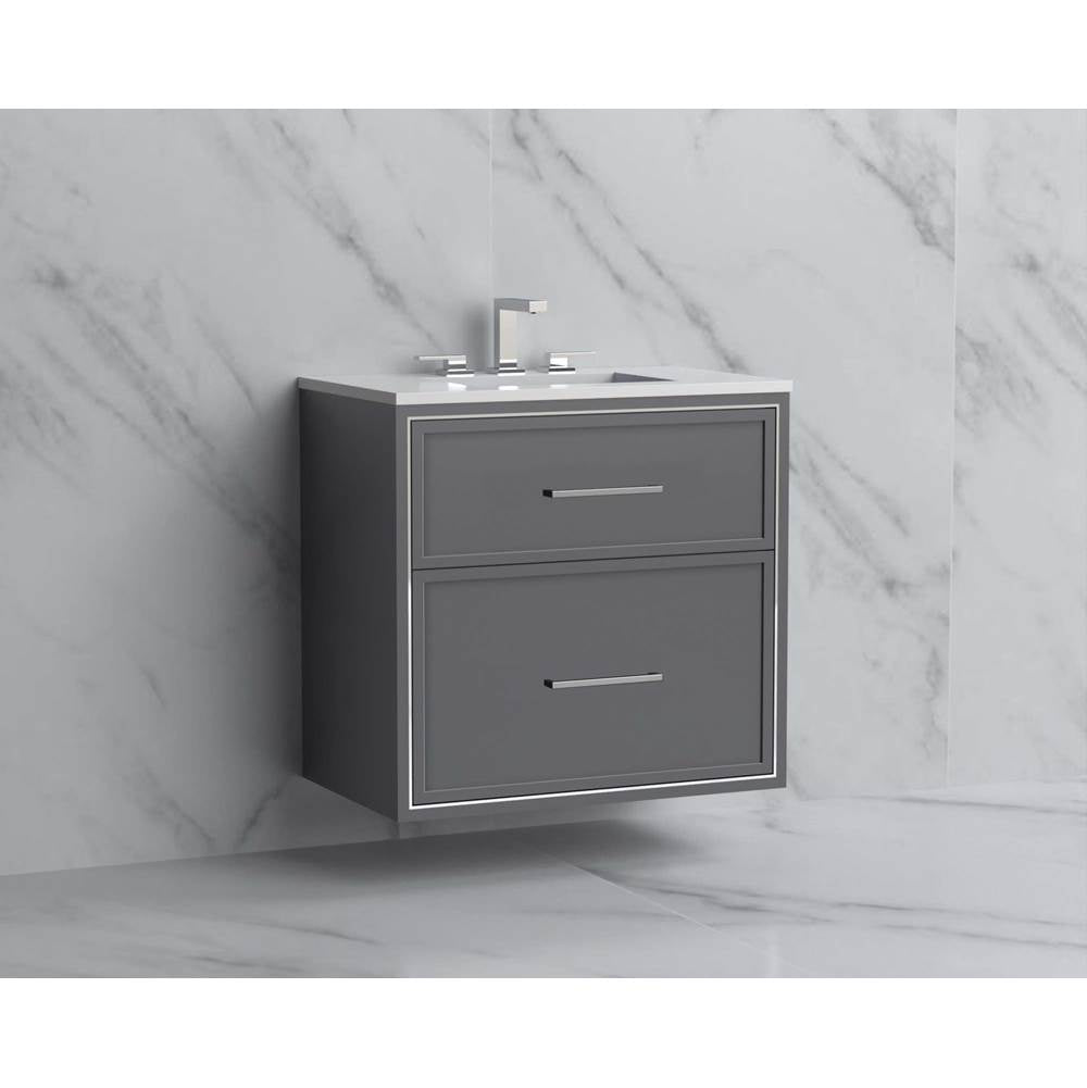 Madeli - Madeli Edge 30'' Wall hung Vanity Cabinet in Studio Grey/HW: Handles Brushed Nickel(BN) - Studio Gray With Brushed Nickel