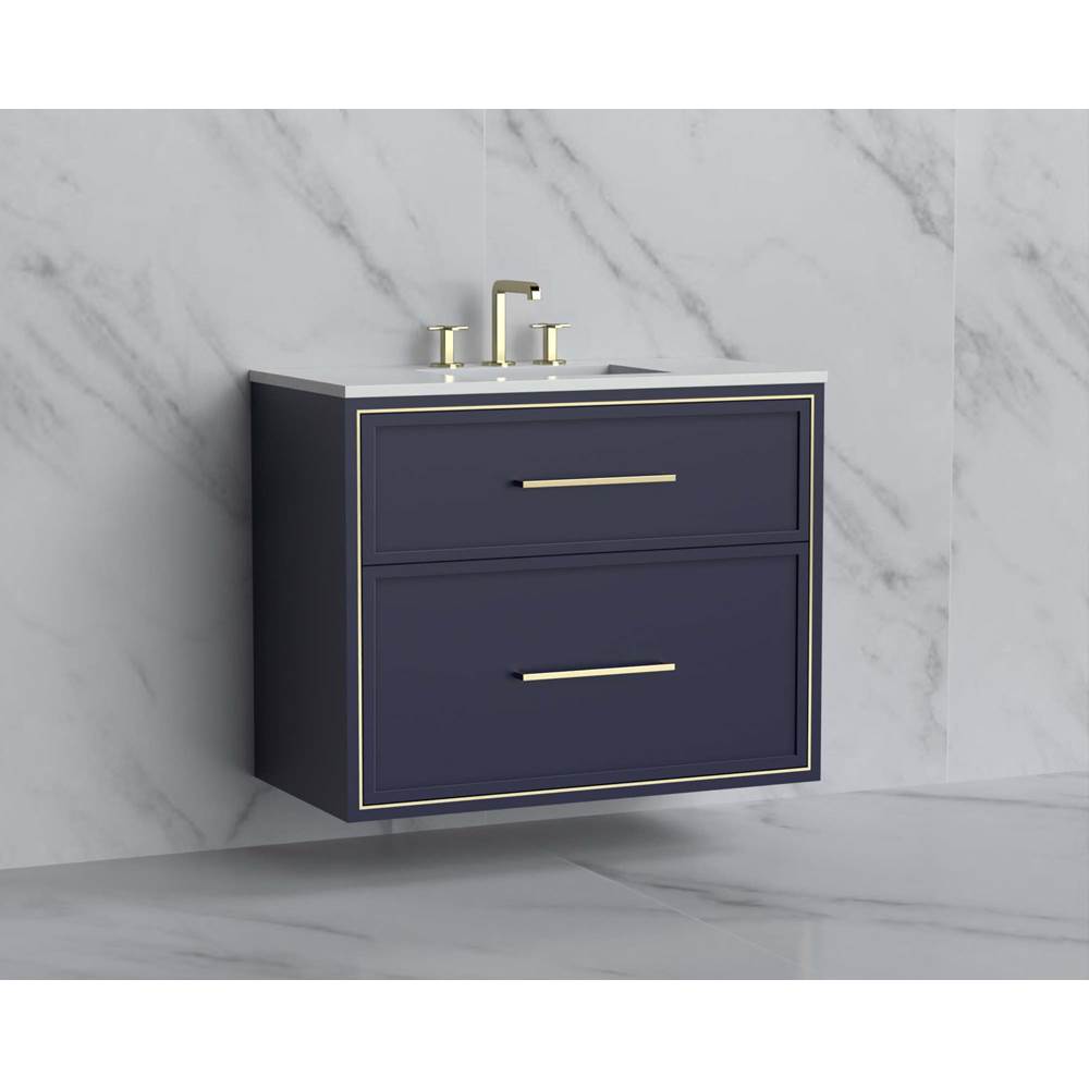 Madeli - Madeli Edge 36'' Wall hung Vanity Cabinet in Sapphire/HW: Handles Brushed Nickel(BN) - Sapphire With Brushed Nickel