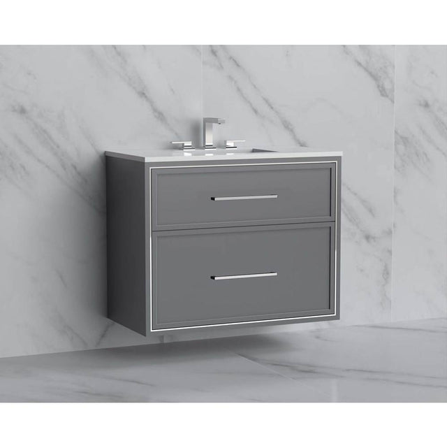 Madeli - Madeli Edge 36'' Wall hung Vanity Cabinet in Studio Grey/HW: Handles Brushed Nickel(BN) - Studio Gray With Brushed Nickel