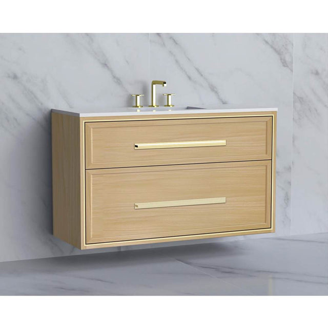 Madeli - Madeli Edge 48C'' Wall hung Vanity Cabinet in Natural Oak/HW: Handles Brushed Nickel(BN) - Natural Oak With Brushed Nickel