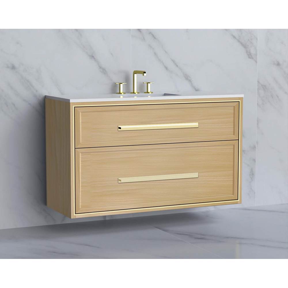 Madeli - Madeli Edge 48C'' Wall hung Vanity Cabinet in Natural Oak/HW: Handles Polished Chrome(PC) - Natural Oak With Polished Chrome