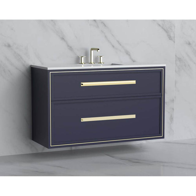 Madeli - Madeli Edge 48C'' Wall hung Vanity Cabinet in Sapphire/HW: Handles Matte Black(MB) - Sapphire With Matte Black