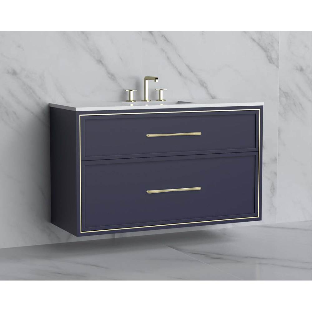 Madeli - Madeli Edge 48C'' Wall hung Vanity Cabinet in Sapphire/HW: Handles Polished Nickel(PN) - Sapphire With Polished Nickel