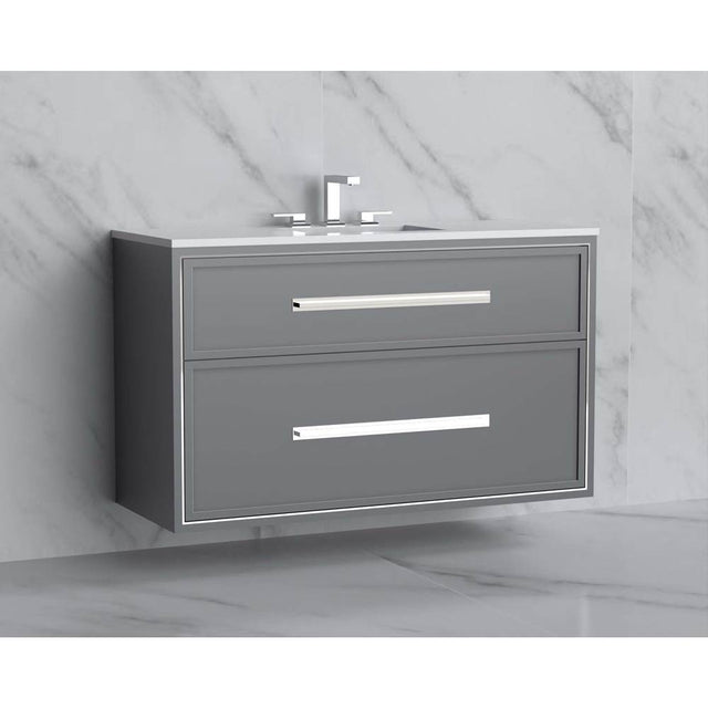 Madeli - Madeli Edge 48C'' Wall hung Vanity Cabinet in Studio Grey/HW: Handles Matte Black(MB) - Studio Gray With Matte Black