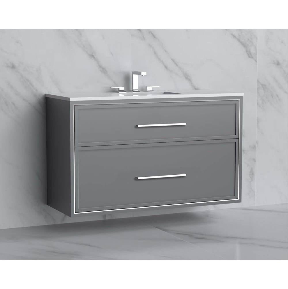 Madeli - Madeli Edge 48C'' Wall hung Vanity Cabinet in Studio Grey/HW: Handles Matte Black(MB) - Studio Gray With Matte Black