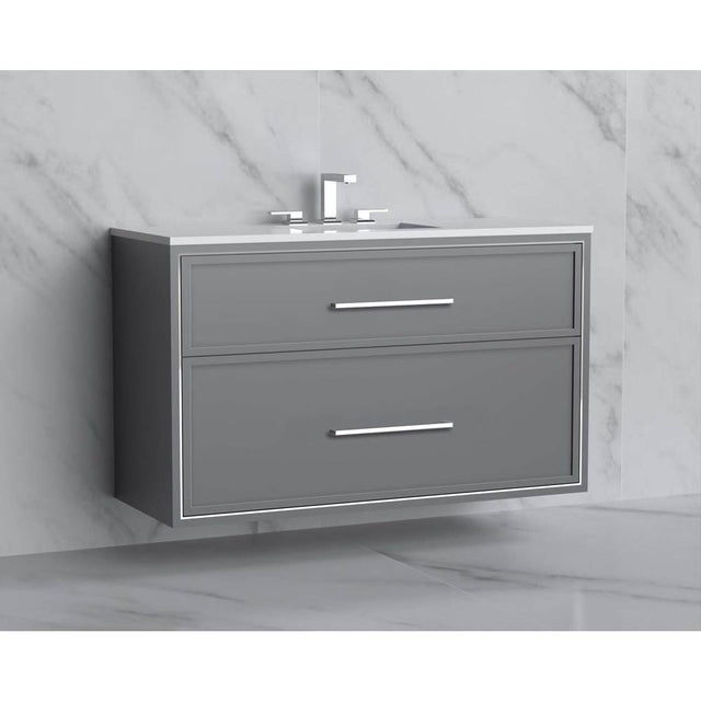 Madeli - Madeli Edge 48C'' Wall hung Vanity Cabinet in Studio Grey/HW: Handles Polished Chrome(PC) - Studio Gray With Polished Chrome