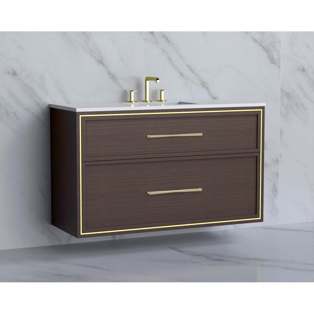 Madeli - Madeli Edge 48C'' Wall hung Vanity Cabinet in Walnut/HW: Handles Brushed Nickel(BN) - Walnut With Brushed Nickel