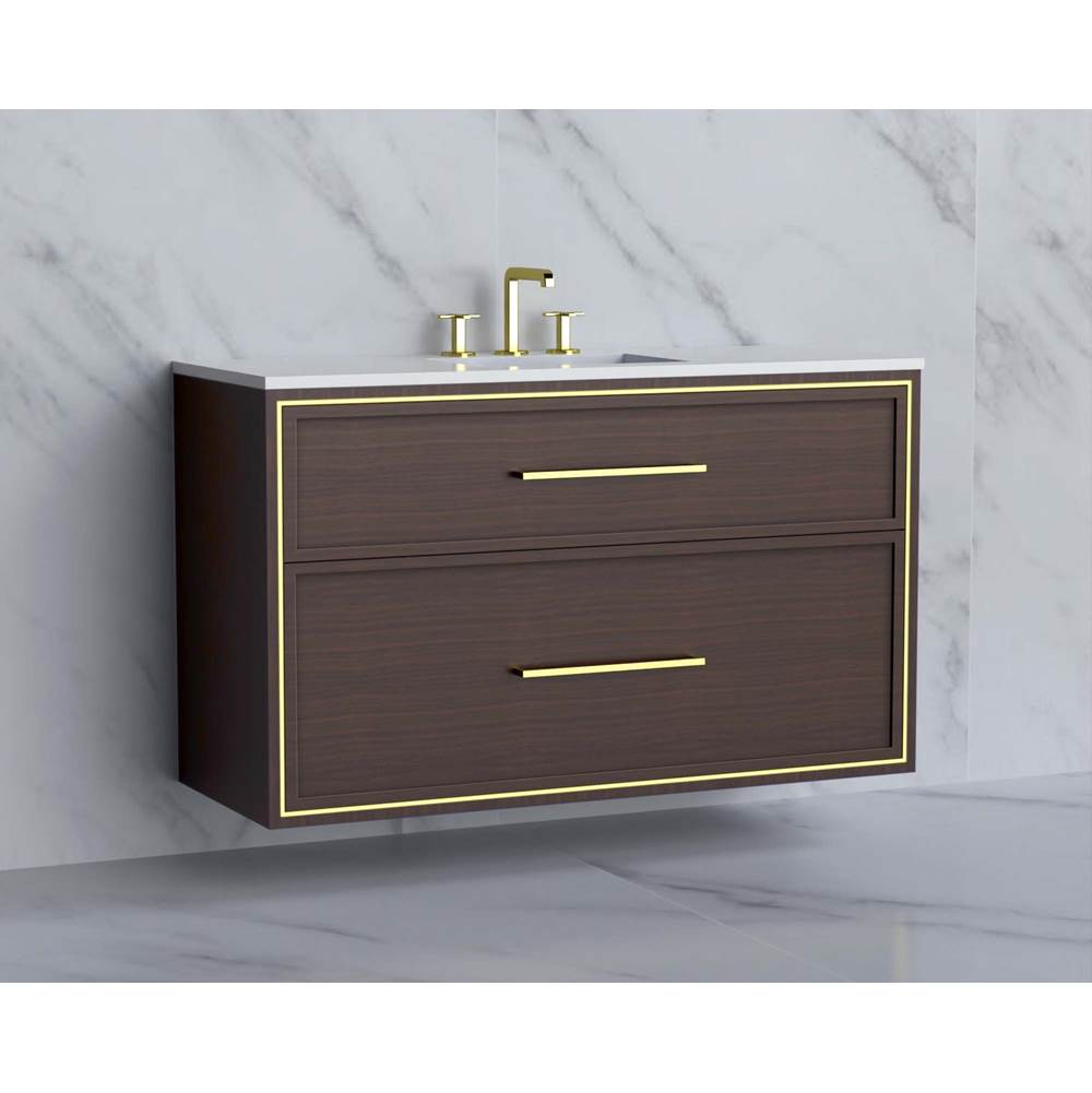 Madeli - Madeli Edge 48C'' Wall hung Vanity Cabinet in Walnut/HW: Handles Brushed Nickel(BN) - Walnut With Brushed Nickel