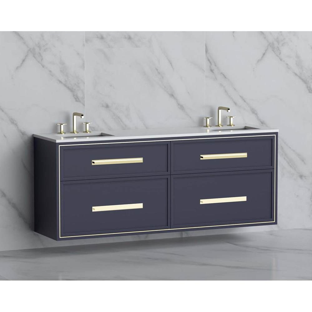 Madeli - Madeli Edge 72'' Wall hung Vanity Cabinet in Sapphire/HW: Handles Brushed Nickel(BN) - Sapphire With Brushed Nickel