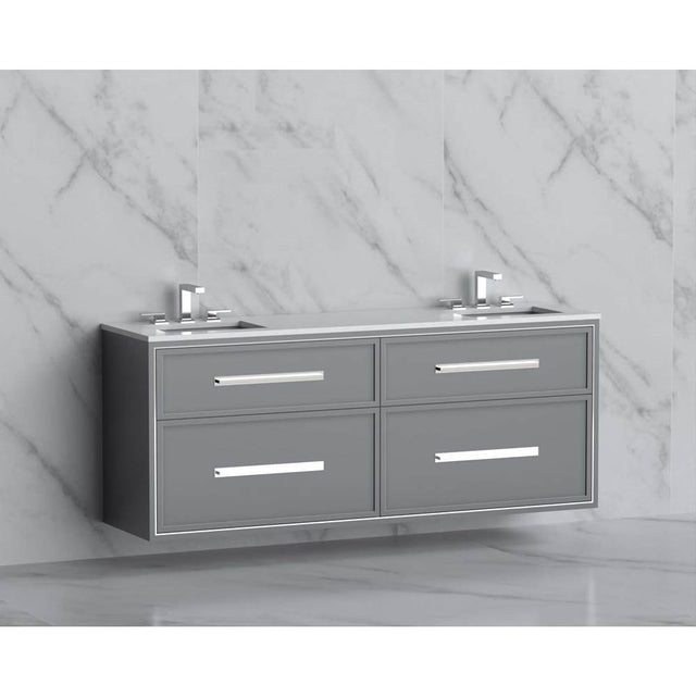 Madeli - Madeli Edge 72'' Wall hung Vanity Cabinet in Studio Grey/HW: Handles Matte Black(MB) - Studio Gray With Matte Black