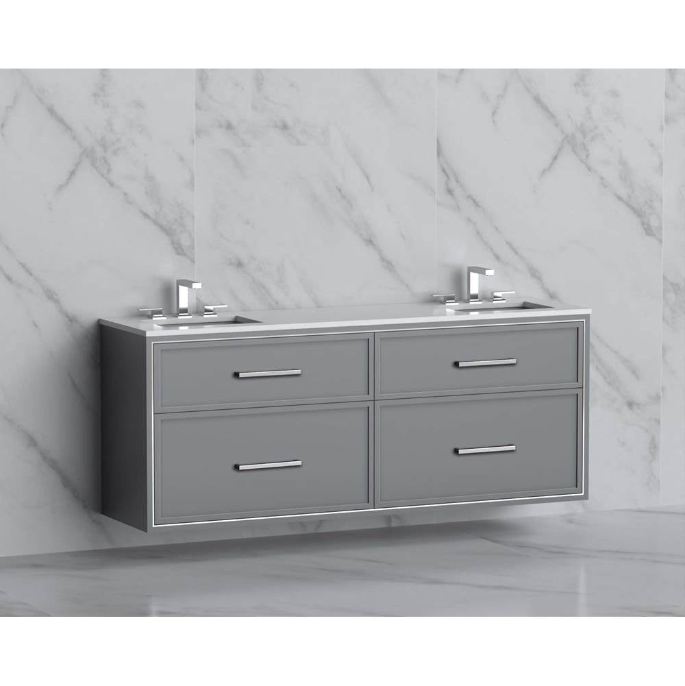 Madeli - Madeli Edge 72'' Wall hung Vanity Cabinet in Studio Grey/HW: Handles Matte Black(MB) - Studio Gray With Matte Black