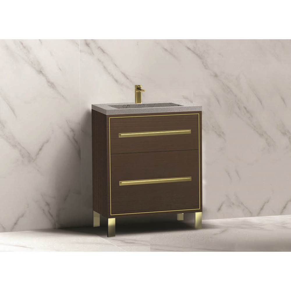 Madeli - Madeli Pinnacle 24'' Free standing Vanity Cabinet in Walnut/HW: Matte Black(MB) - Walnut With Matte Black