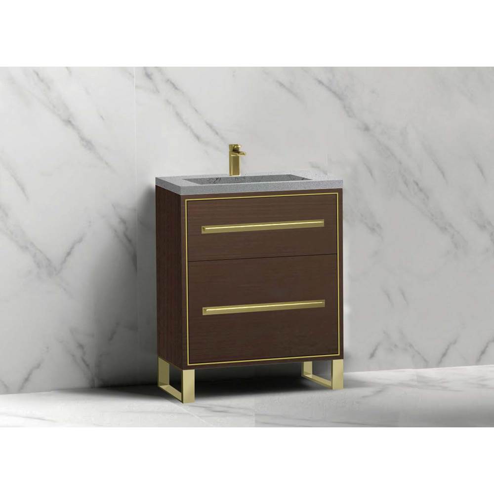 Madeli - Madeli Pinnacle 24'' Free standing Vanity Cabinet in Walnut/HW: Polished Chrome(PC) - Walnut With Polished Chrome