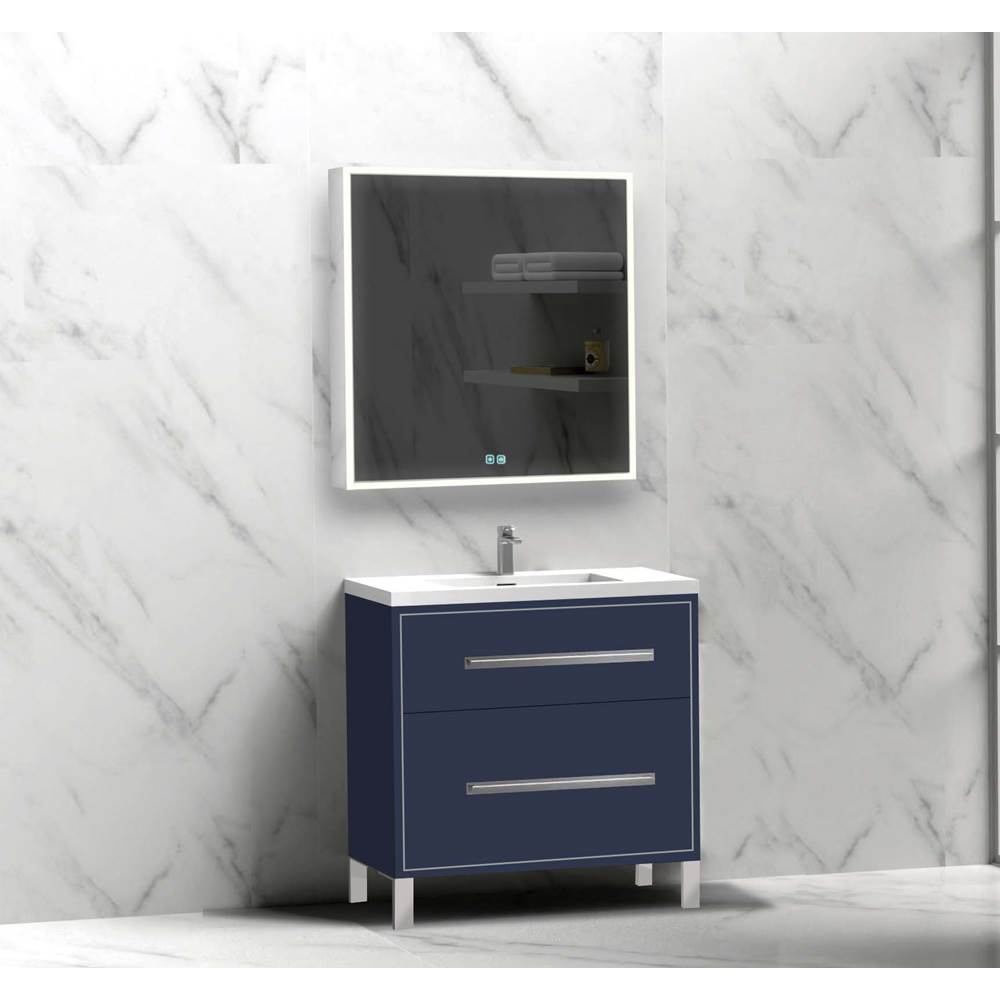 Madeli - Madeli Pinnacle 30'' Free standing Vanity Cabinet in Sapphire/HW: Matte Black(MB) - Sapphire With Matte Black