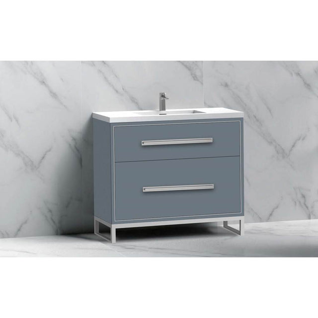 Madeli - Madeli Pinnacle 36'' Free standing Vanity Cabinet in Studio Grey/HW: Matte Black(MB) - Studio Gray With Matte Black