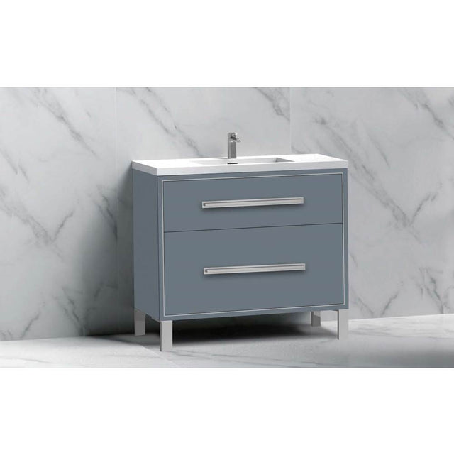 Madeli - Madeli Pinnacle 36'' Free standing Vanity Cabinet in Studio Grey/HW: Matte Black(MB) - Studio Gray With Matte Black
