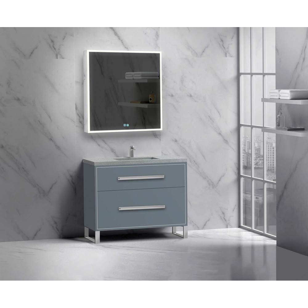 Madeli - Madeli Pinnacle 42'' Free standing Vanity Cabinet in Studio Grey/HW: Brushed Nickel(BN) - Studio Gray With Brushed Nickel