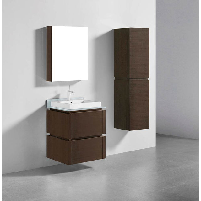 Madeli - Madeli Cube 24'' Wall hung  Vanity Cabinet in Walnut Finish - Walnut