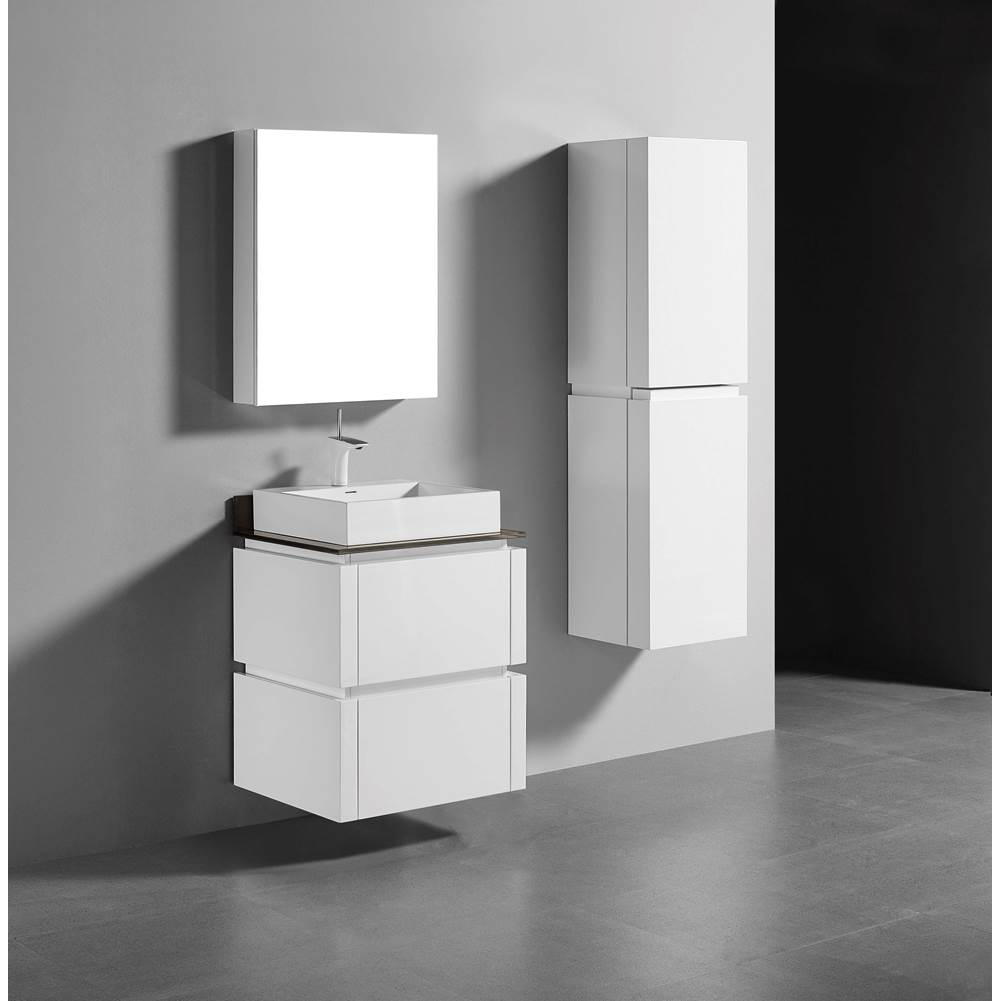 Madeli - Madeli Cube 24'' Wall hung  Vanity Cabinet in White Finish - White
