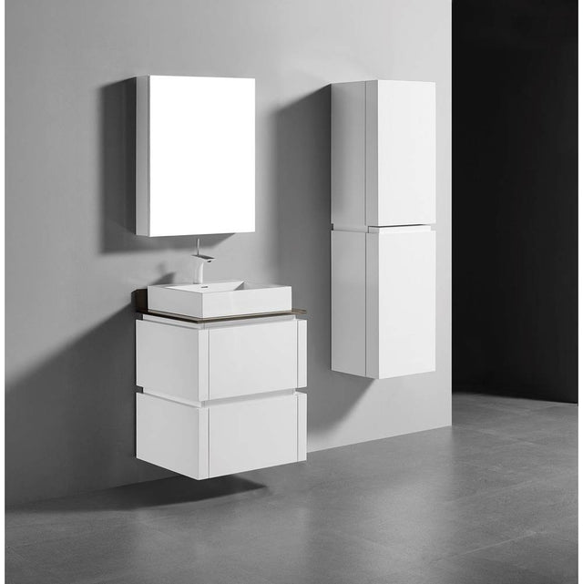 Madeli - Madeli Cube 24'' Wall hung  Vanity Cabinet in White Finish - White