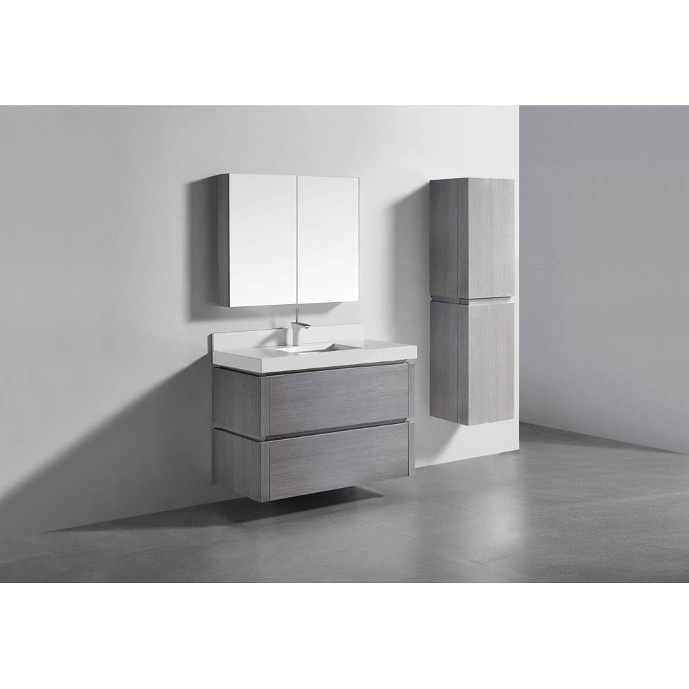Madeli - Madeli Cube 42'' Wall hung  Vanity Cabinet in Ash Grey Finish - Ash Grey