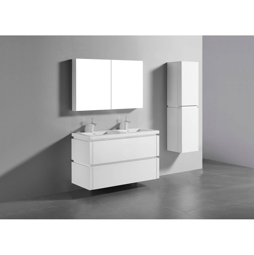 Madeli - Madeli Cube 48D'' Wall hung  Vanity Cabinet in White Finish - White