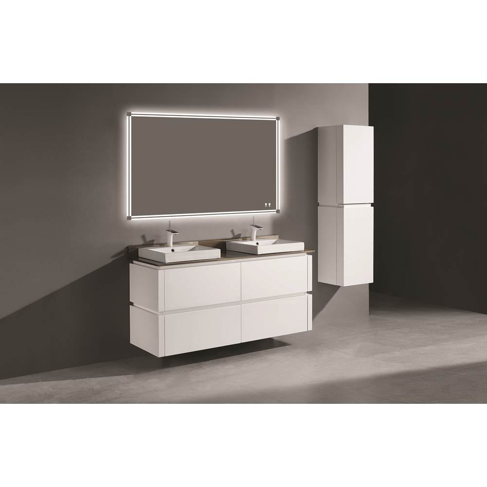 Madeli - Madeli Cube 60D'' Wall hung  Vanity Cabinet in White Finish - White