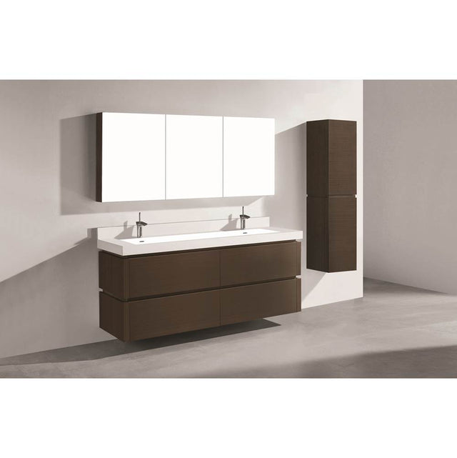 Madeli - Madeli Cube 72'' Wall hung  Vanity Cabinet in Walnut Finish - Walnut