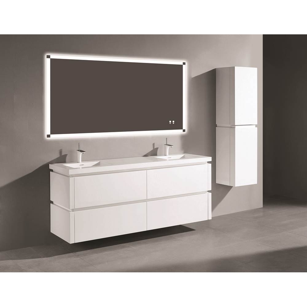 Madeli - Madeli Cube 72'' Wall hung  Vanity Cabinet in White Finish - White